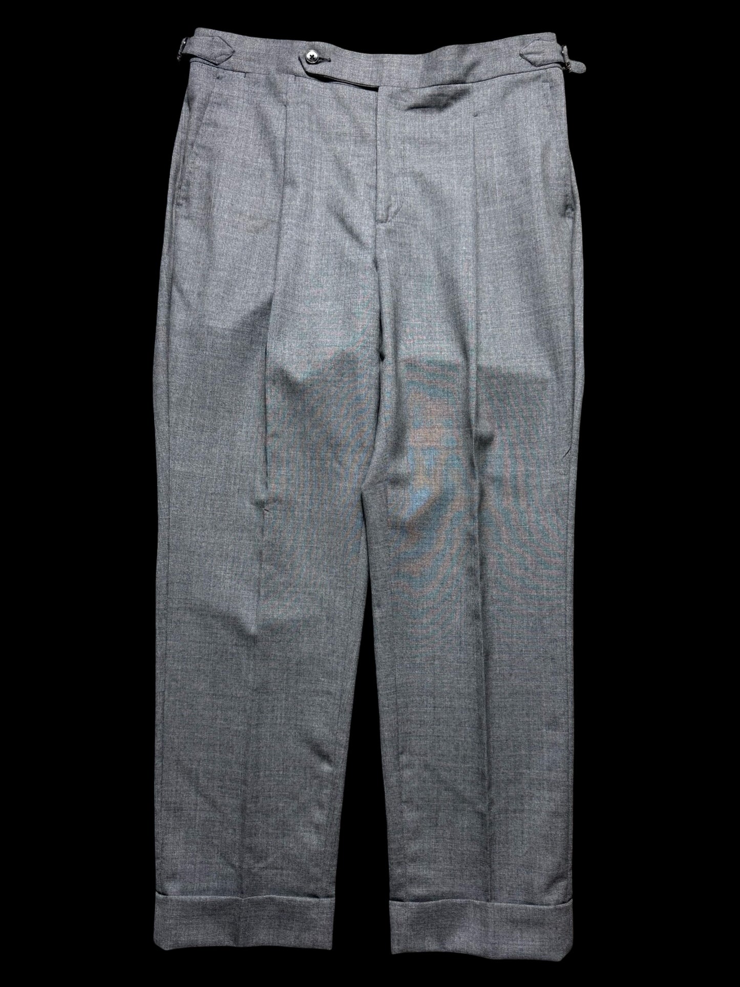 Men’s Natalino Light Grey Tropical Wool Pleat Front Trousers W32S RRP £195