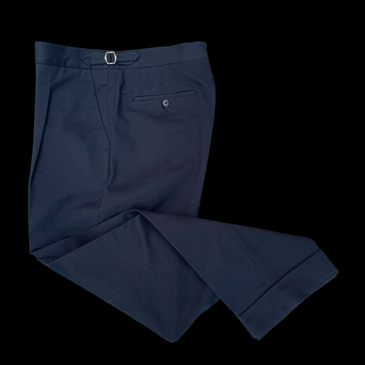 Natalino Single Pleat Trousers 32S Brushed Cotton Navy RRP £140