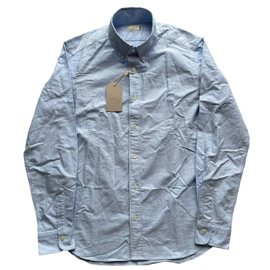 BNWT Natalino Oxford Cotton Shirt Made In Japan RRP £135 Blue