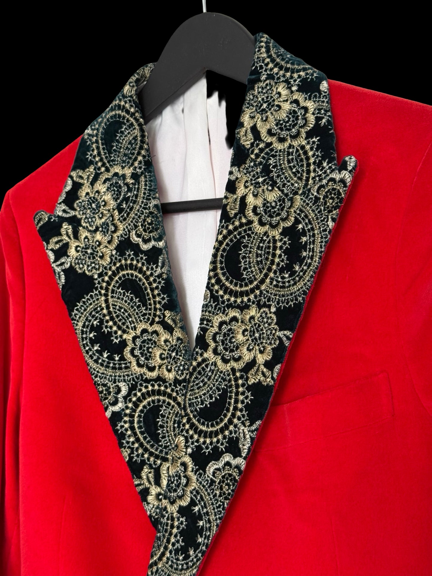 Bespoke John Kent (Kent Haste) Red Velvet Dinner Jacket Chest Size 32”