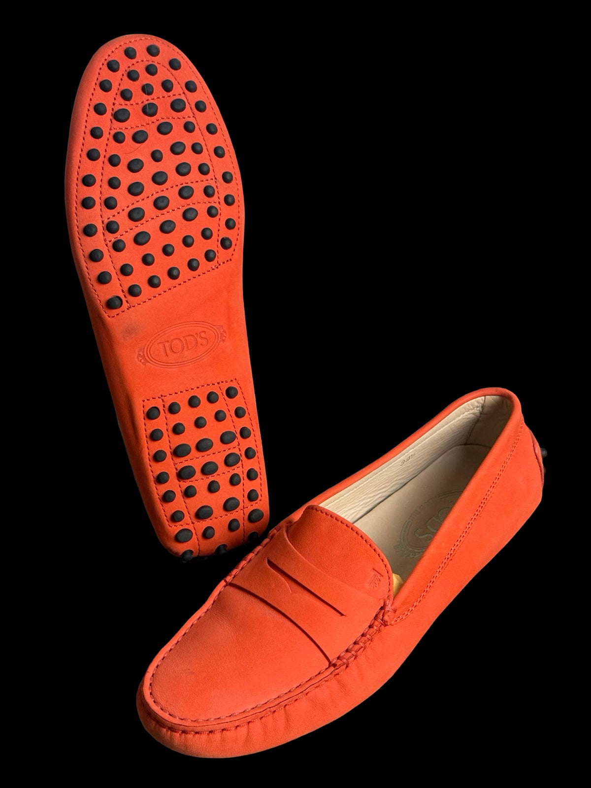 Women’s Tod’s Gammino Leather Driving Loafers Orange EU39.5 UK6.5