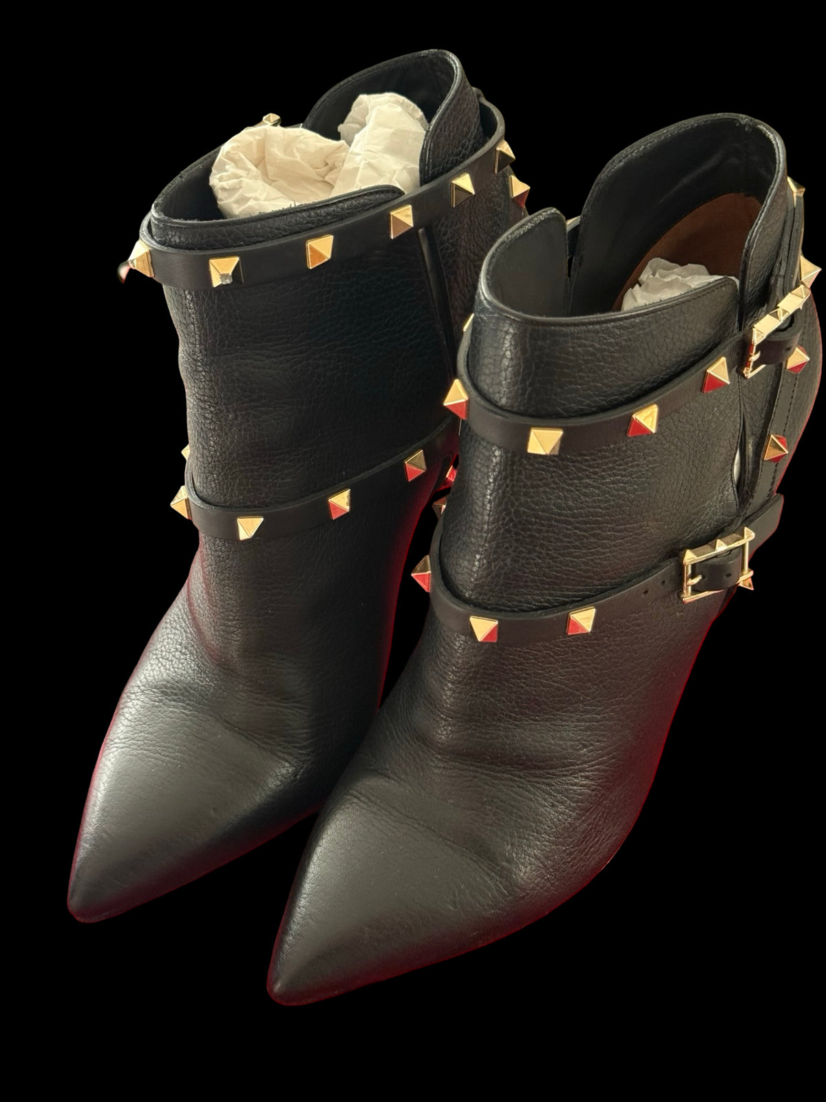 Women’s Valentino Garavani Black Leather Rockstud Ankle Boots EU40 UK7