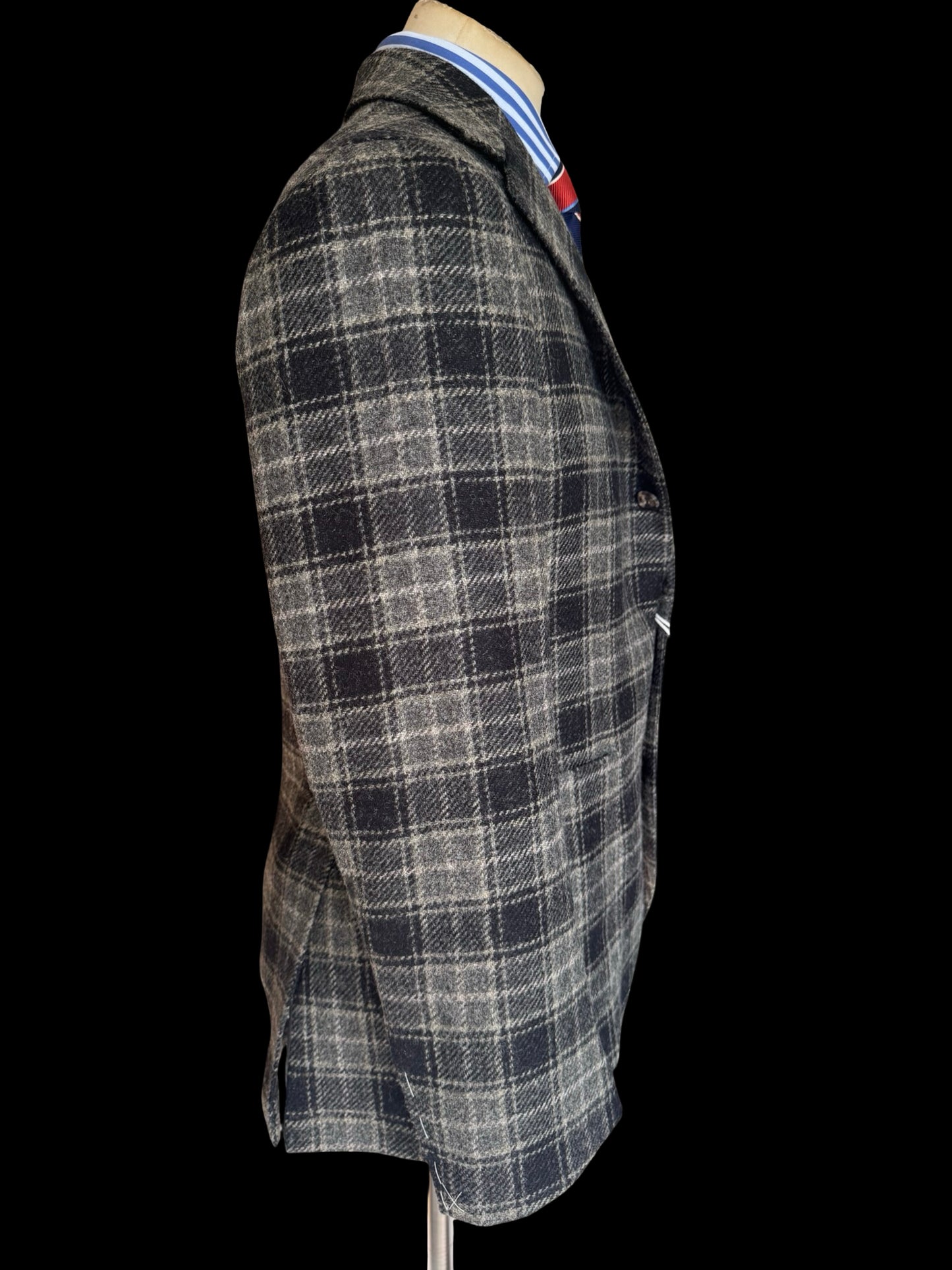 BNWT Natalino Check Tweed Sport Jacket 36R Moon Wool RRP £480