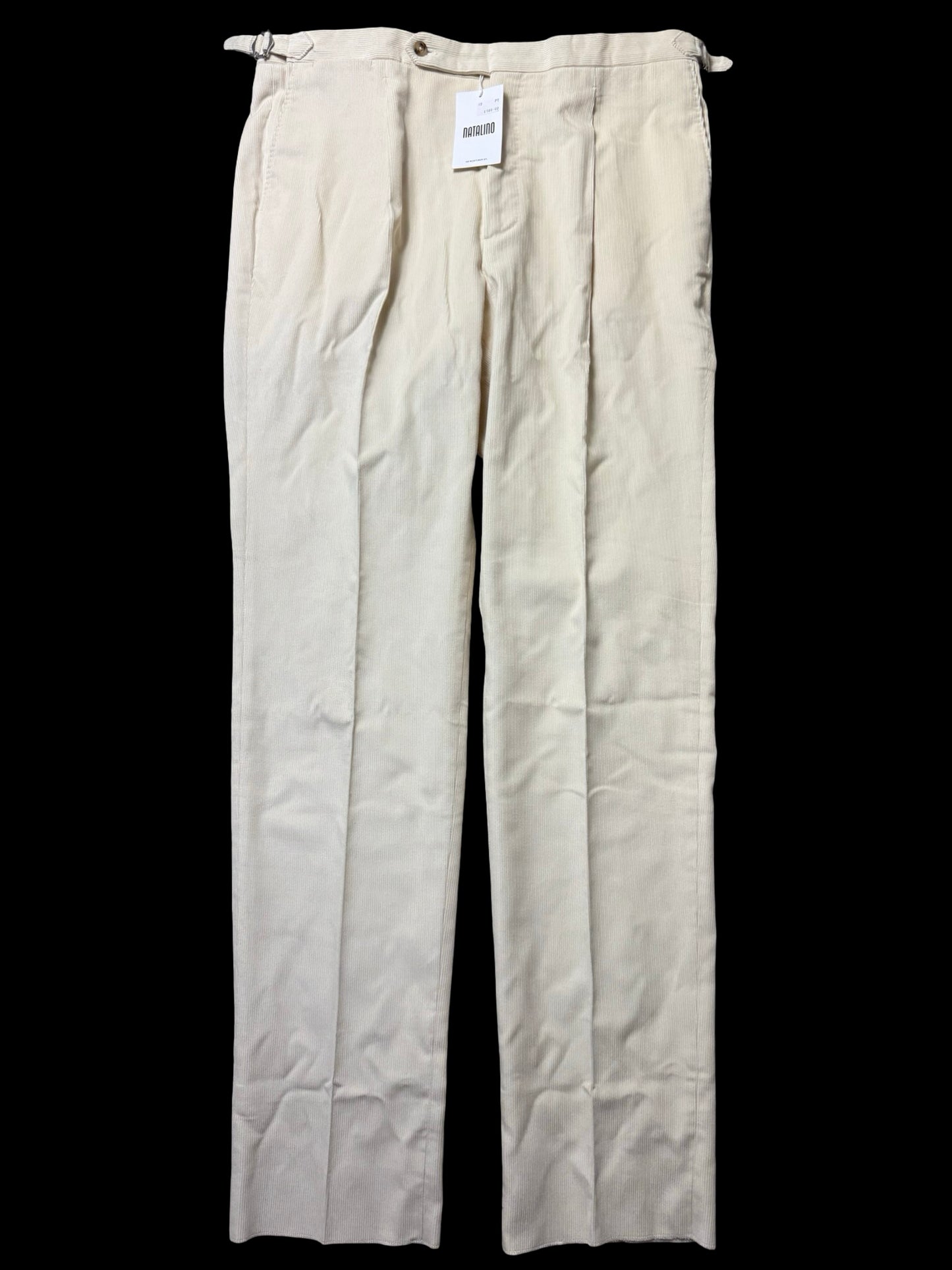 BNWT Men’s Natalino Single Pleat Corduroy Trousers Ecru W40” RRP £180