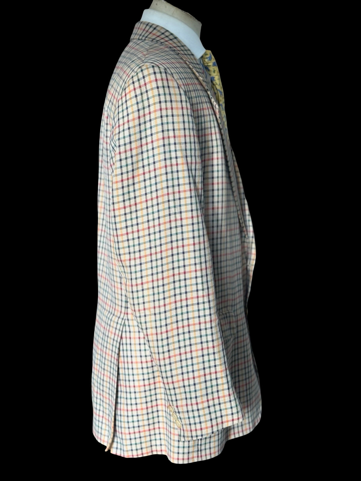 Men’s DAKS Check Cotton Sport Coat Size 44L House Check