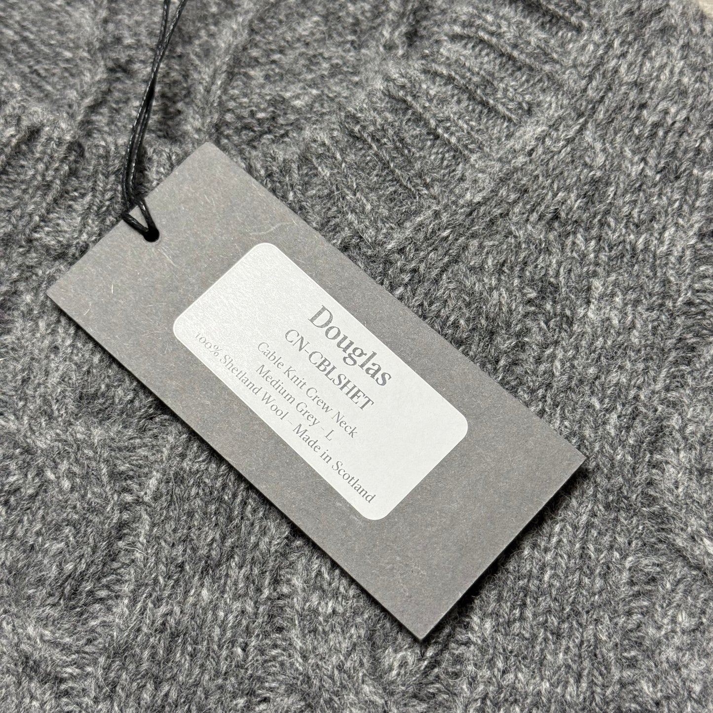 BNWT Malloch’s Douglas Cable-Knit Crew Neck Jumper Large Shetland Wool RRP £185