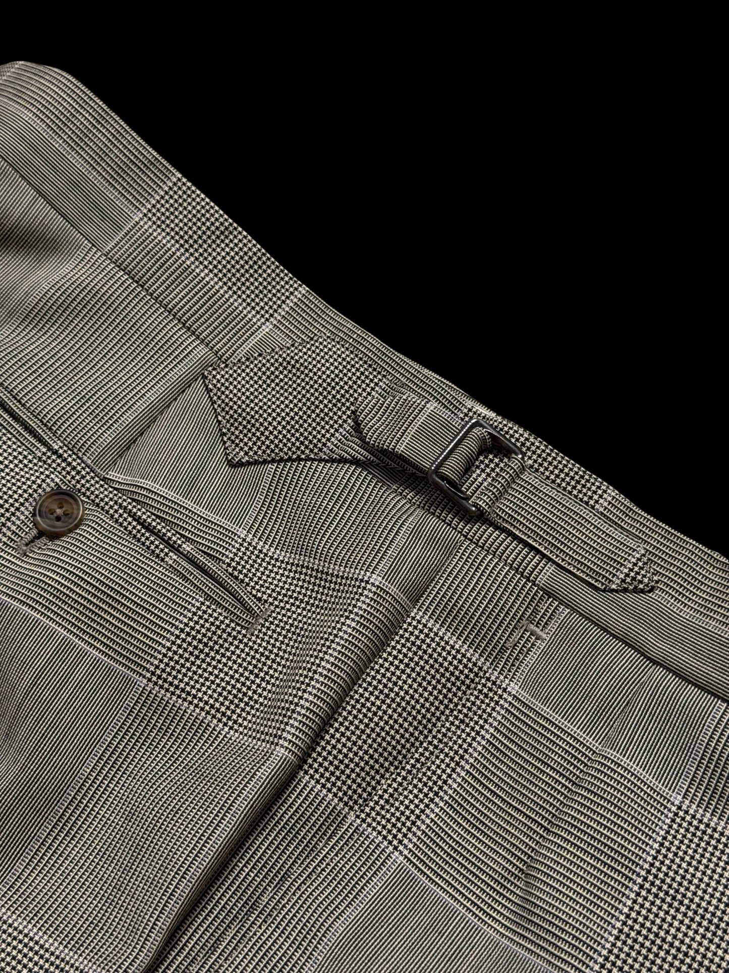 Chester Barrie Savile Row Grey Glen Plaid Check Suit 46R/ W40” Grey Wool Mohair