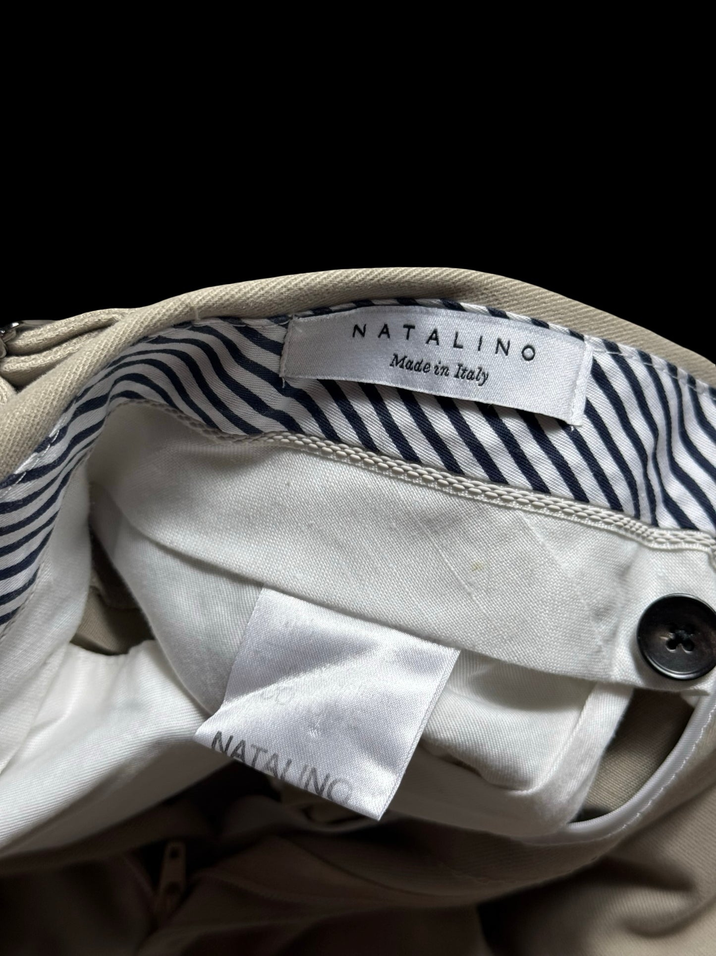 Natalino Sand Brushed Cotton Pleat Front Trousers W30S RRP £150