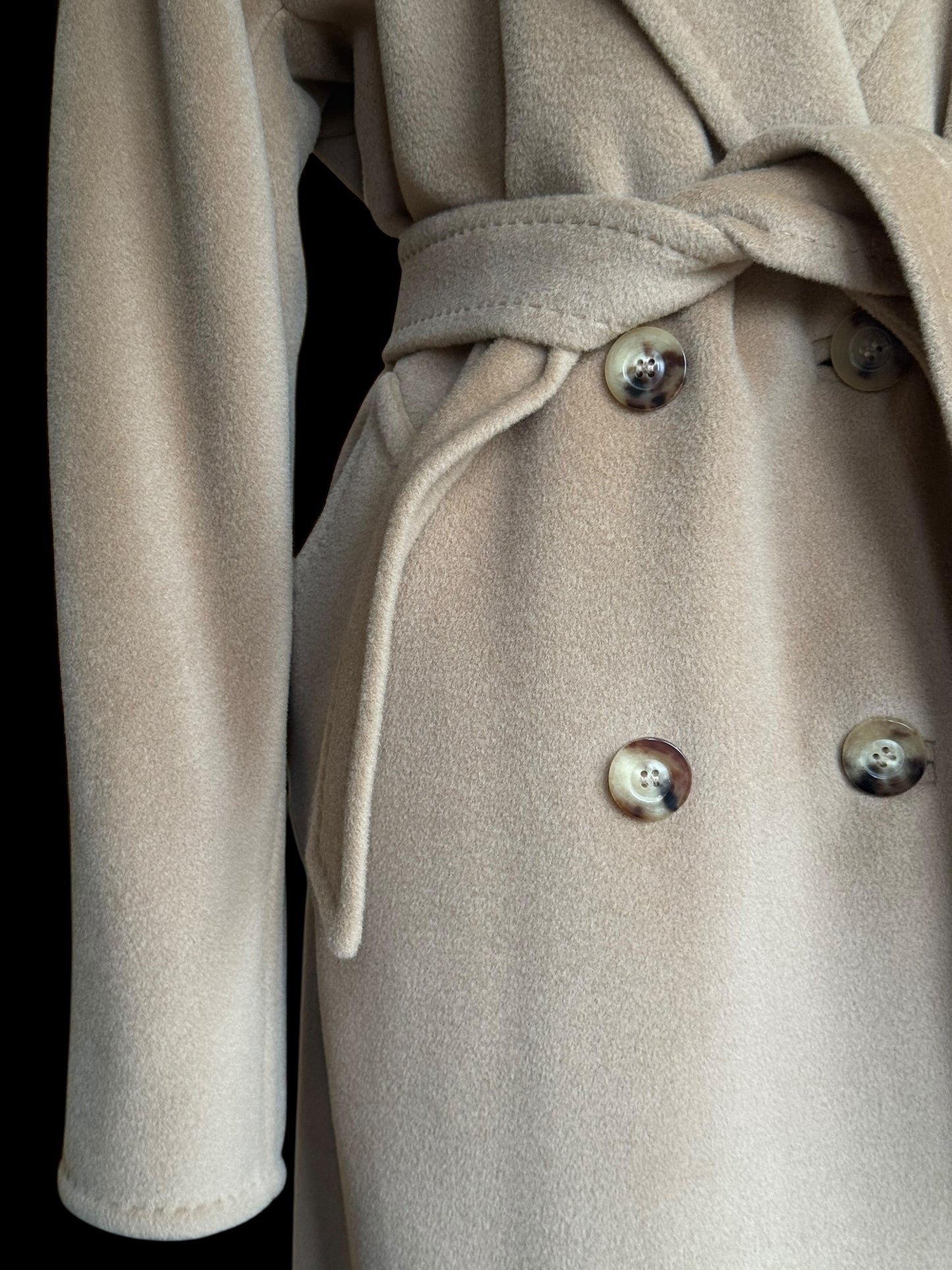 Max Mara 101801 Icon Madame Coat Camel Beige Cashmere Wool Oversized UK 8 10 12