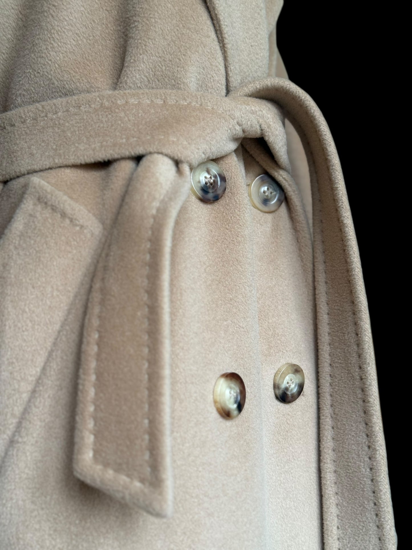 Max Mara 101801 Icon Madame Coat Camel Beige Cashmere Wool Oversized UK 8 10 12