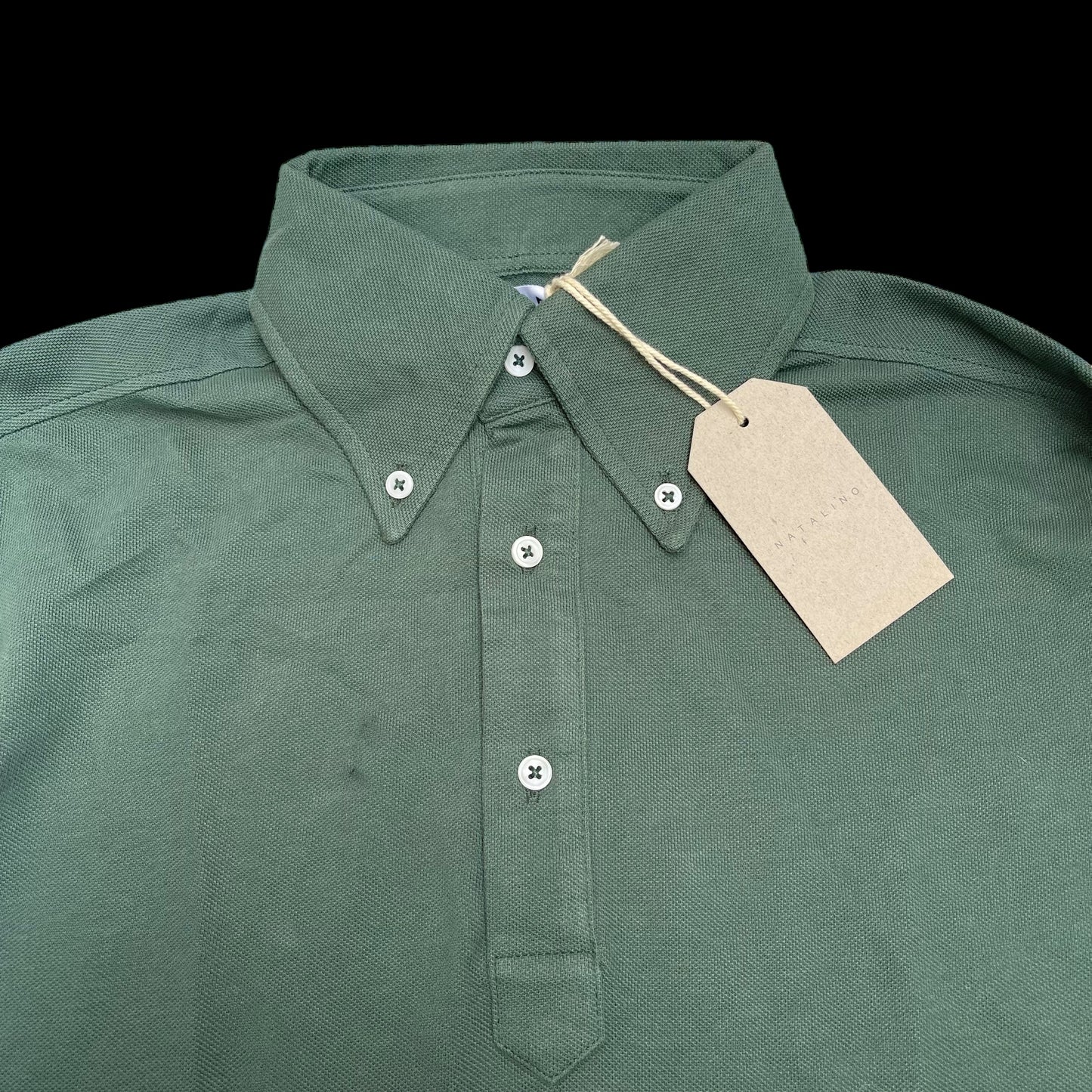 BNWT Natalino Long Sleeve Polo Shirt XS Green RRP £95