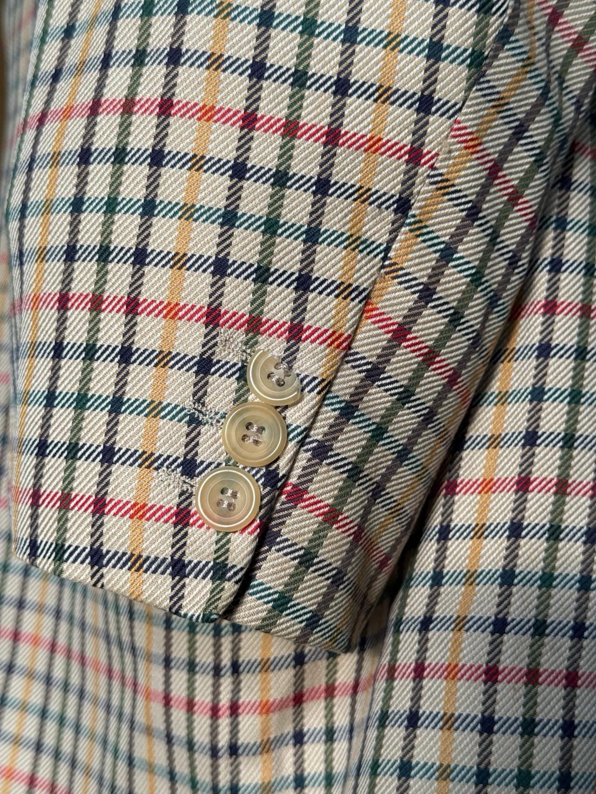 Men’s DAKS Check Cotton Sport Coat Size 44L House Check