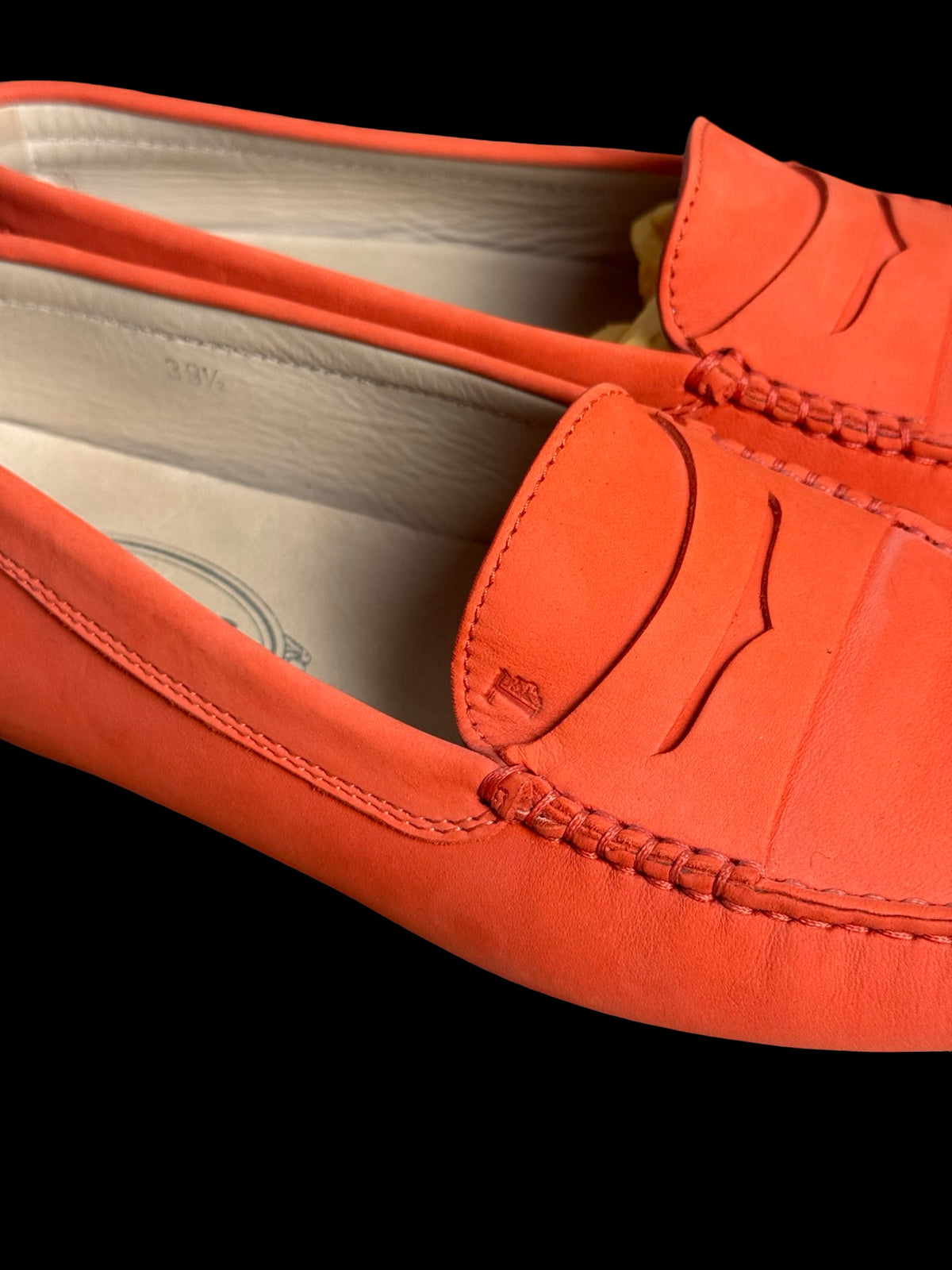 Women’s Tod’s Gammino Leather Driving Loafers Orange EU39.5 UK6.5