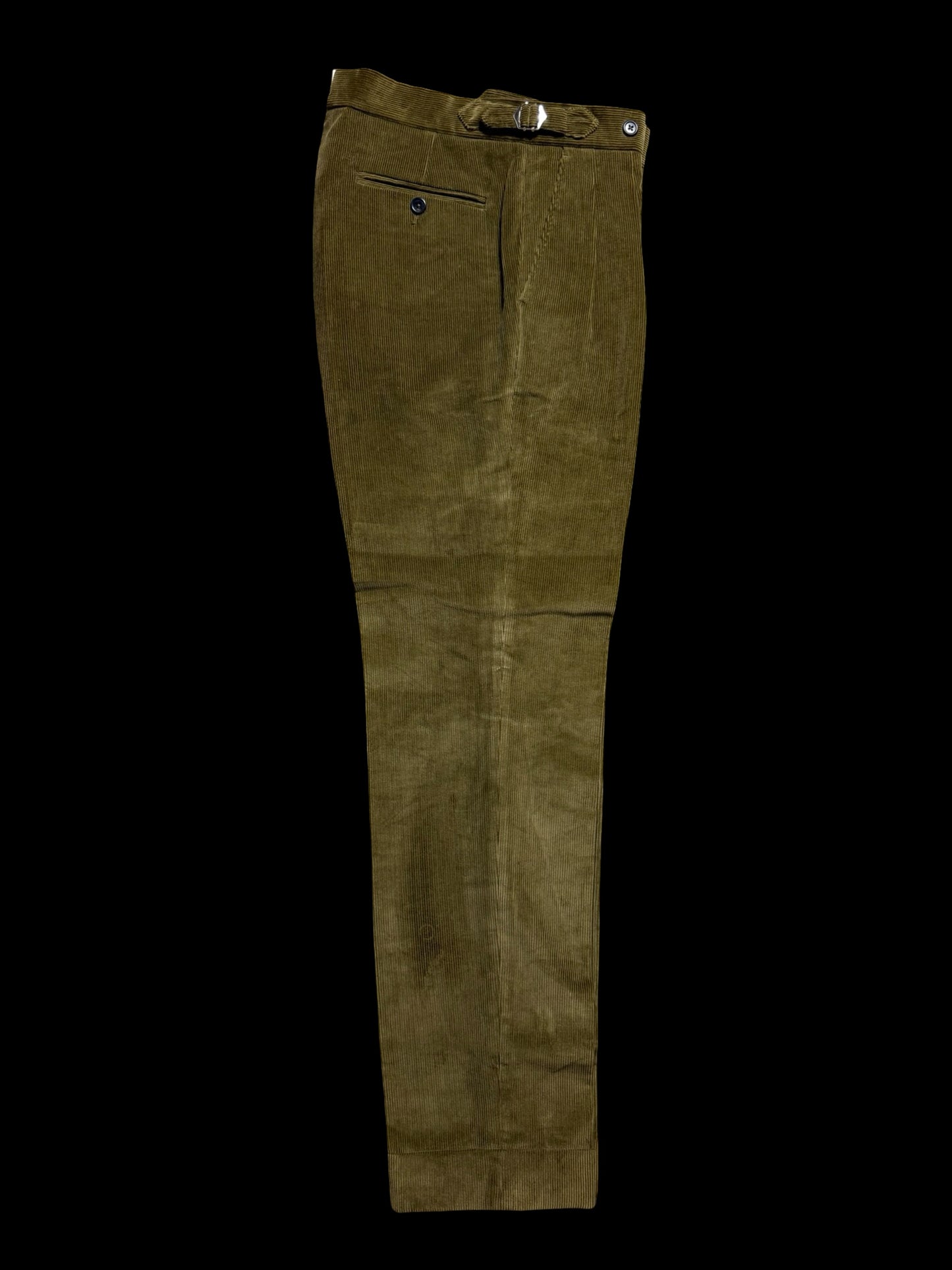 Natalino Moss Green Corduroy Pleat Front Trousers W30x30” RRP £185