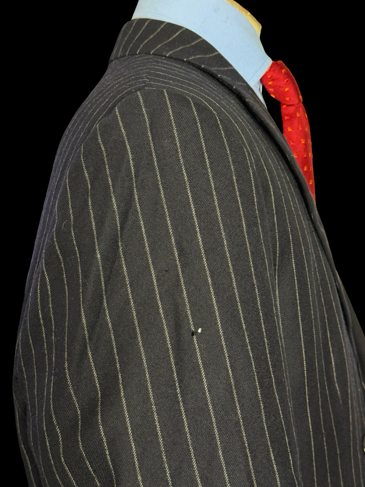 Bespoke Savile Row Navy Double Breasted Chalk Stripe Suit 42R / W36R