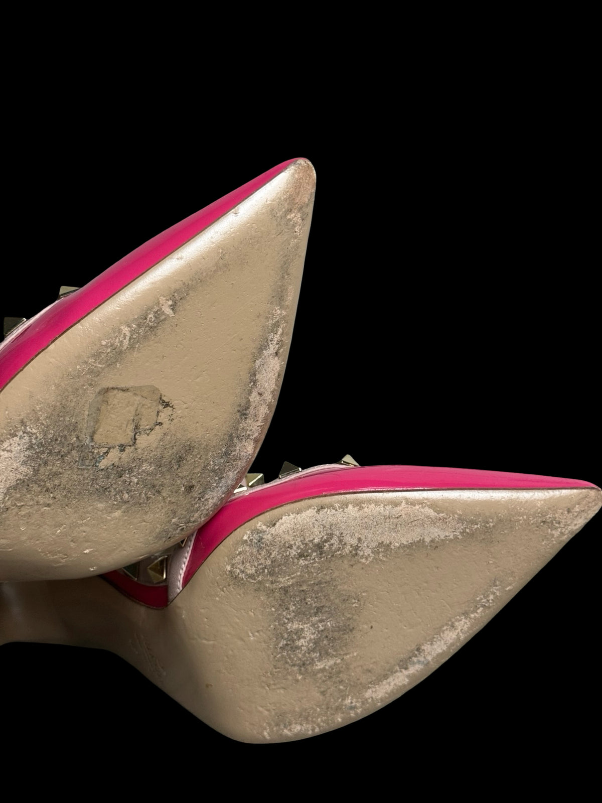 Valentino Garavani Rockstud Ankle Strap Pumps Size EU40 UK7 Deep Pink Nude Pink