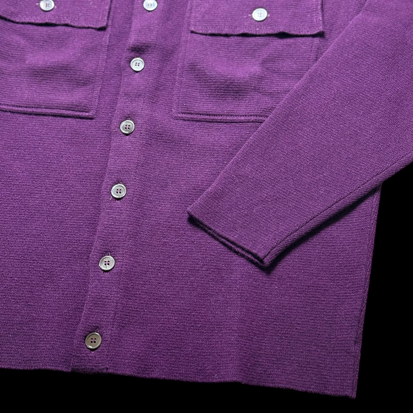 BNWT Malloch’s Robert Merino & Cashmere Knitted Overshirt Purple RRP £375