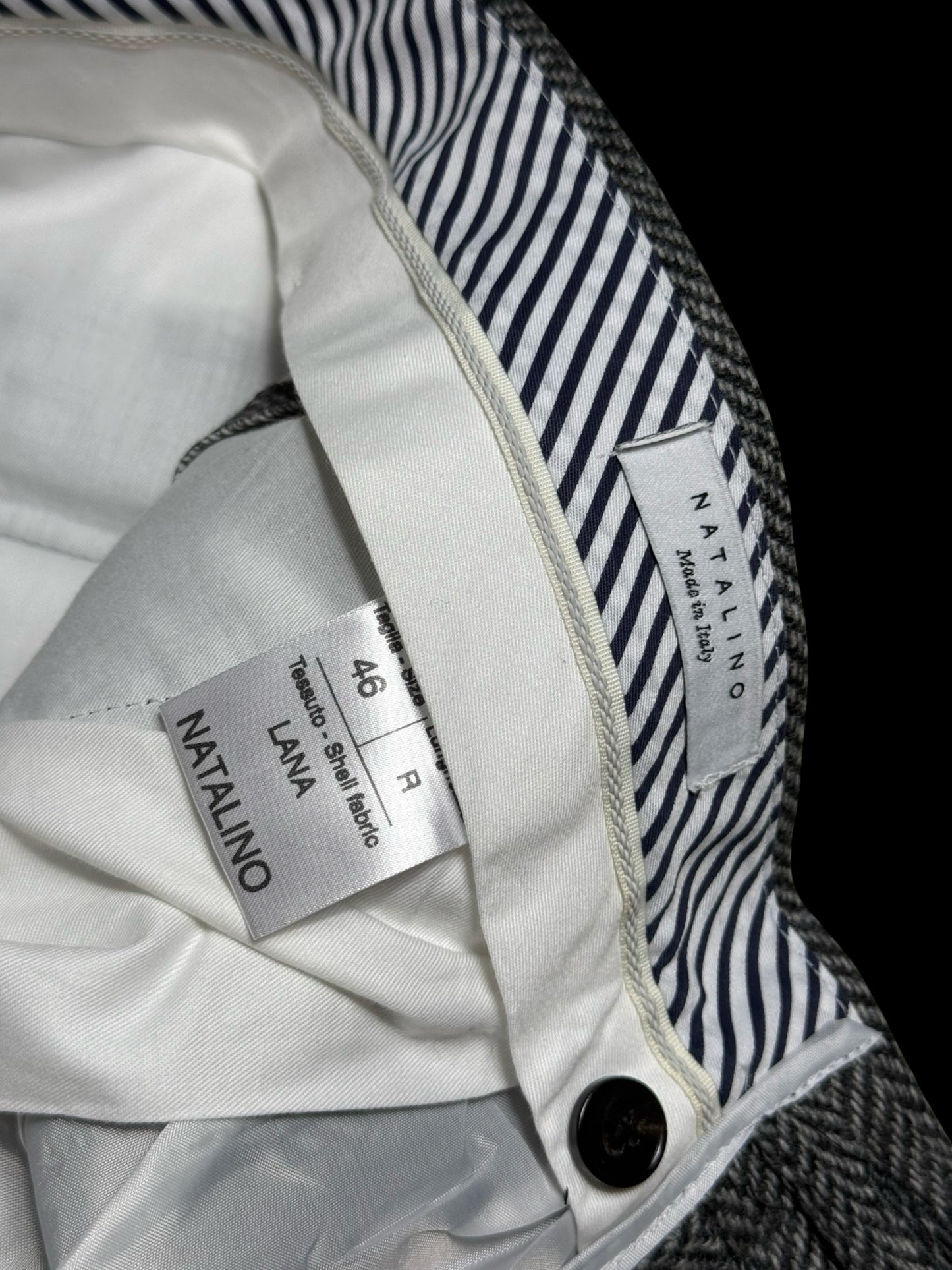 Natalino Wool Herringbone Pleat Front Trousers W30x32” RRP £215