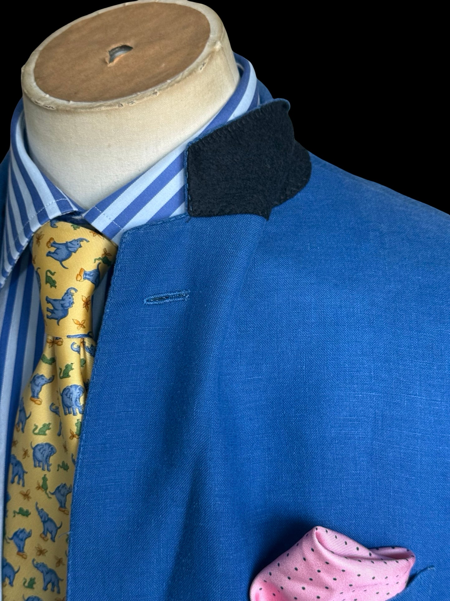 Polo Ralph Lauren Royal Blue Linen Suit 42L / W36” Made In Italy Rare