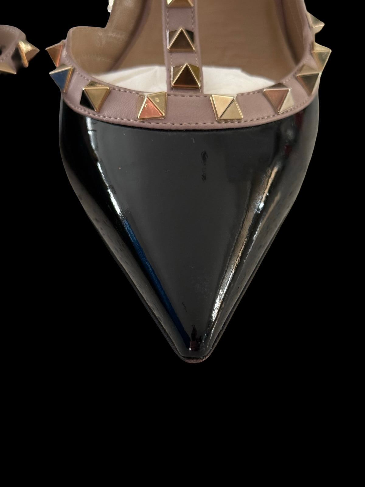 Valentino Garavani Rockstud Ankle Strap Heels Size EU39.5 UK6.5 Black/Nude