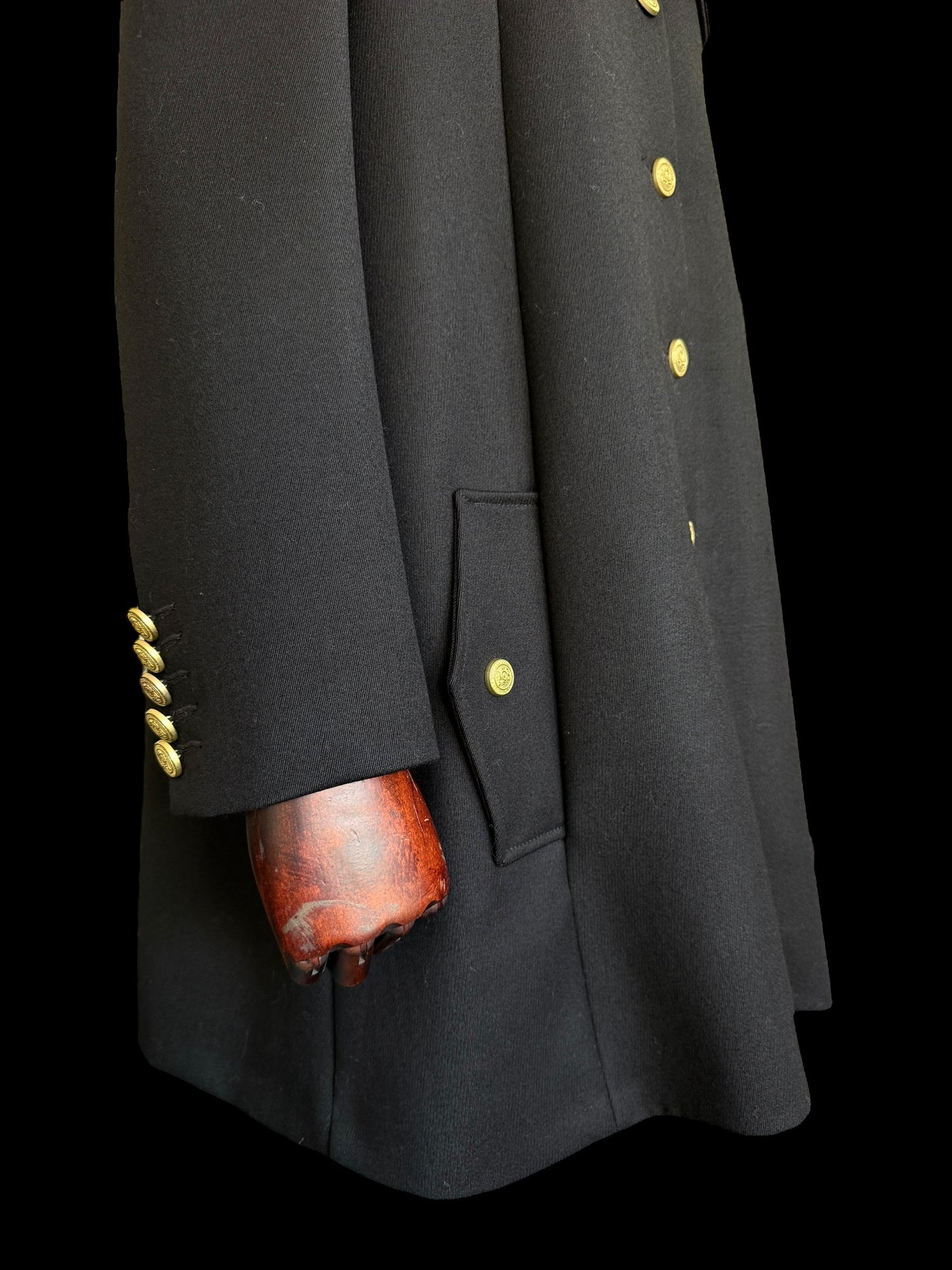 Holland & Cooper Highbury Cape Coat Medium Black Wool Twill RRP £679