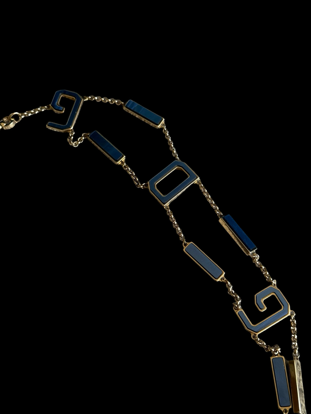 Vintage Women’s Dolce & Gabbana Gold Chain Belt 31-36” Blue Sapphire