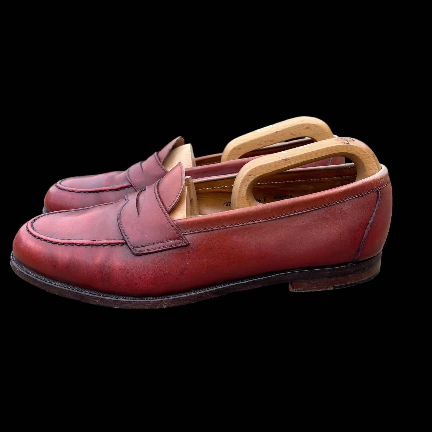 New & Lingwood Apron Loafers UK9.5 Vintage Chestnut Brown Penny