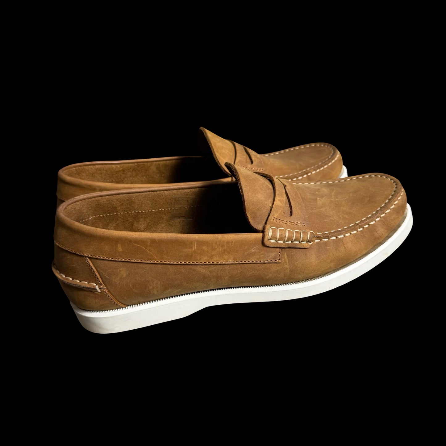 Velasca Milano Nubuck Leather Penny Loafers 40 UK6 Tan Brown Handmade In Italy