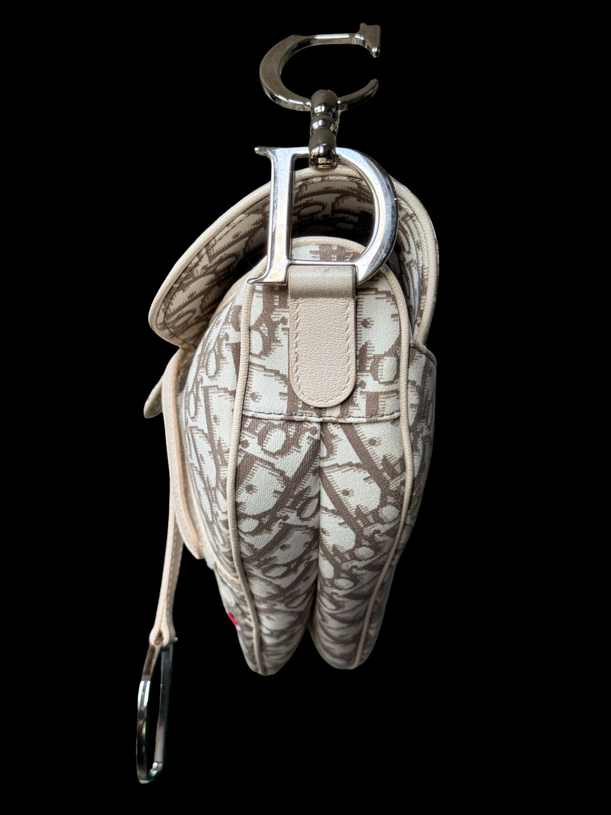Christian Dior Oblique Floral Embroidered Saddle Bag John Galliano 2005