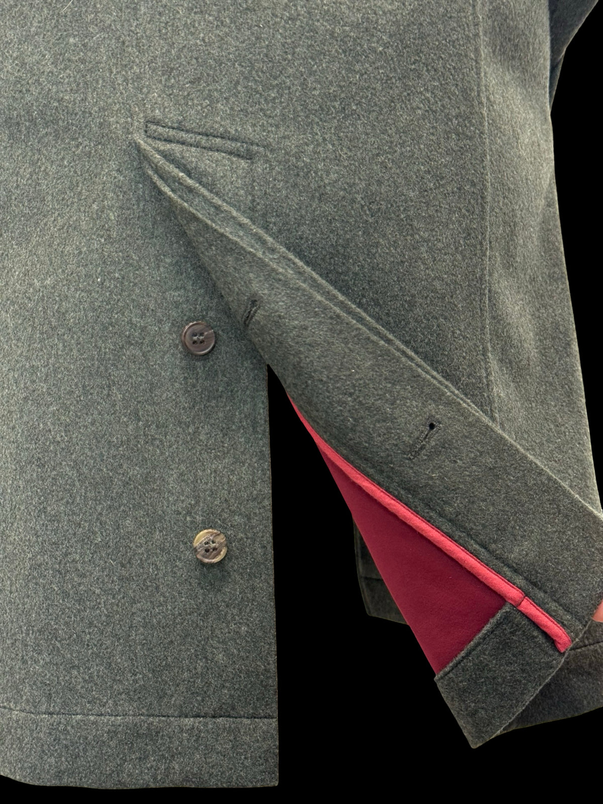 Men’s Purdey & Sons Pure Cashmere Green Overcoat Size 36” Storm Collar RRP £2500