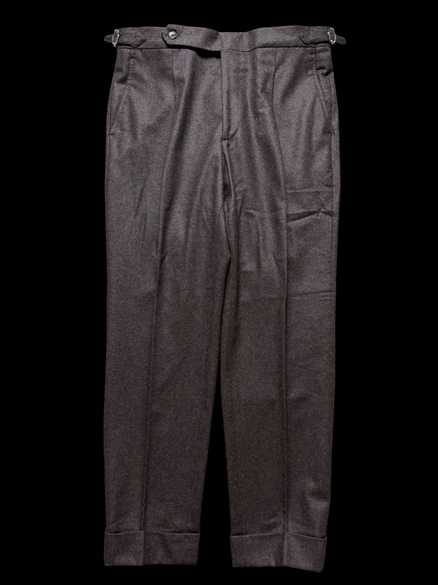 Men’s Natalino Brown Flannel Pleat Front Trousers W32S RRP £195