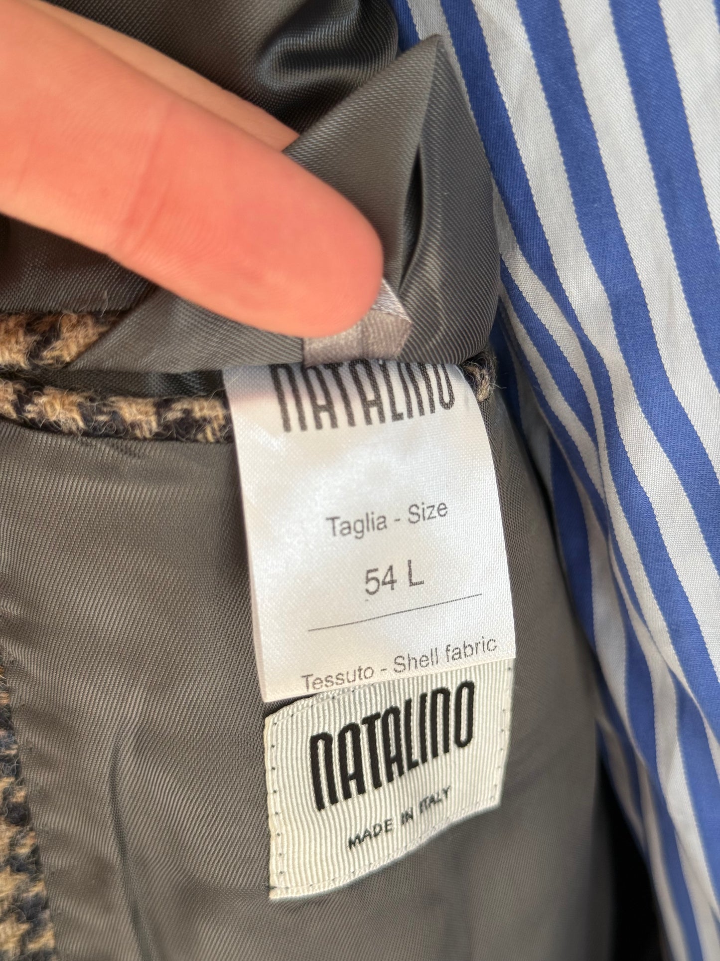Natalino Houndstooth Check Wool Tweed Sport Jacket 44R RRP £480