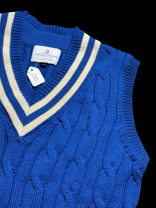 BNWT Barrington & Ayre Cricket Knit Jumper Vest Size Large Merino Wool RRP £225