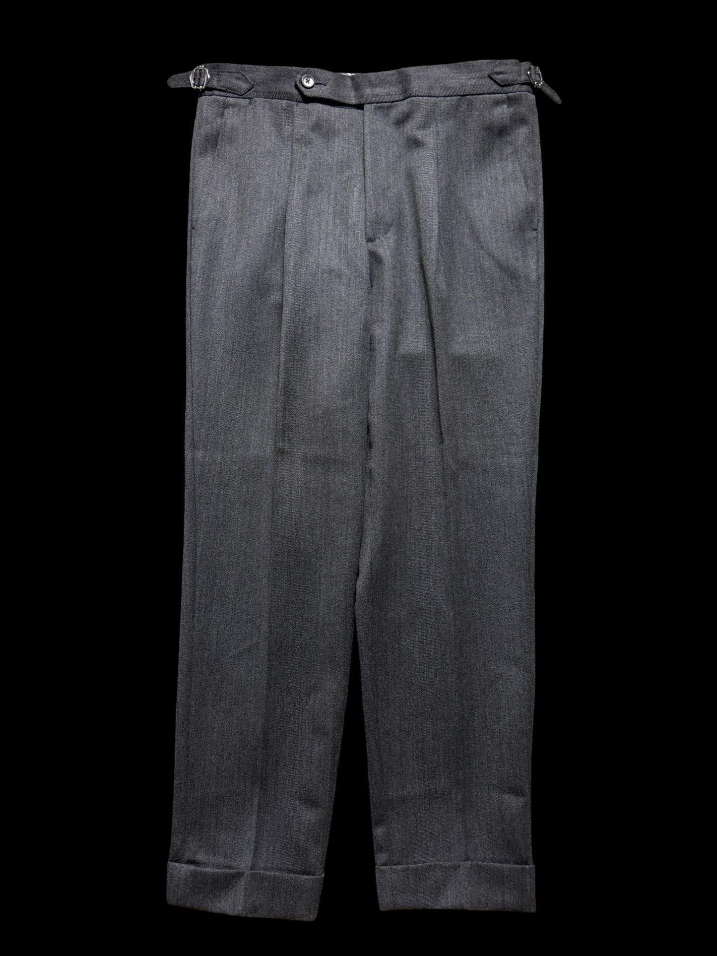 Men’s Natalino Grey Cavalry Wool Twill Pleat Front Trousers W32S RRP £205