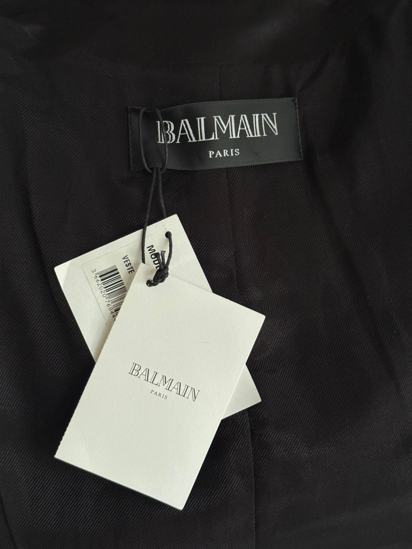 Balmain Black & White Tweed Evening Jacket Blazer 42 Satin Lapels RRP £2.5k