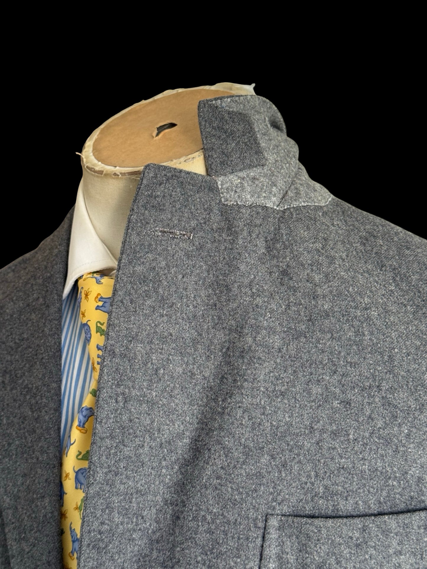 Bespoke 1960’s Hayward Grey Wool Flannel Blazer Size 38S Savile Row