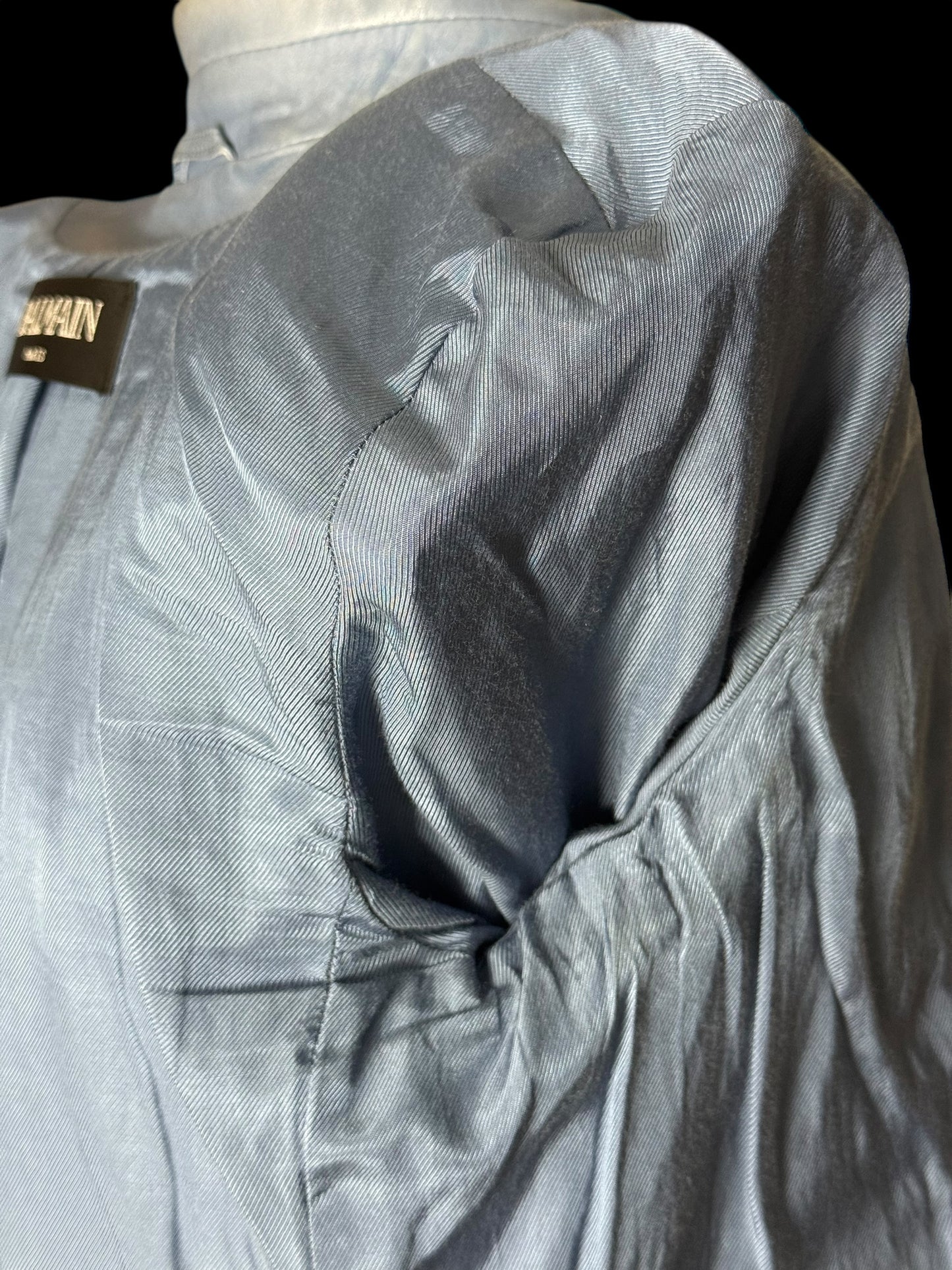 Women’s Balmain Blue Leather Biker Jacket FR42 Large RRP £2k+