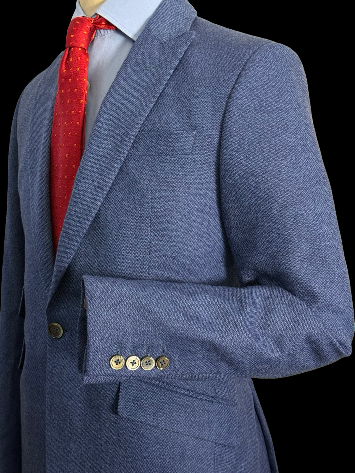 Men’s Favourbrook Blue Wool Suit 37R / W31” Wedding Suit MOP Buttons