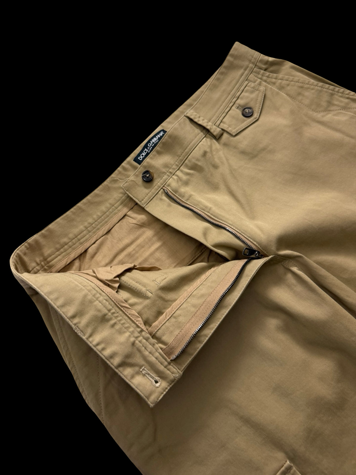 Women’s Dolce & Gabbana Khaki Cargo Trousers IT46 UK14 Zip Hem