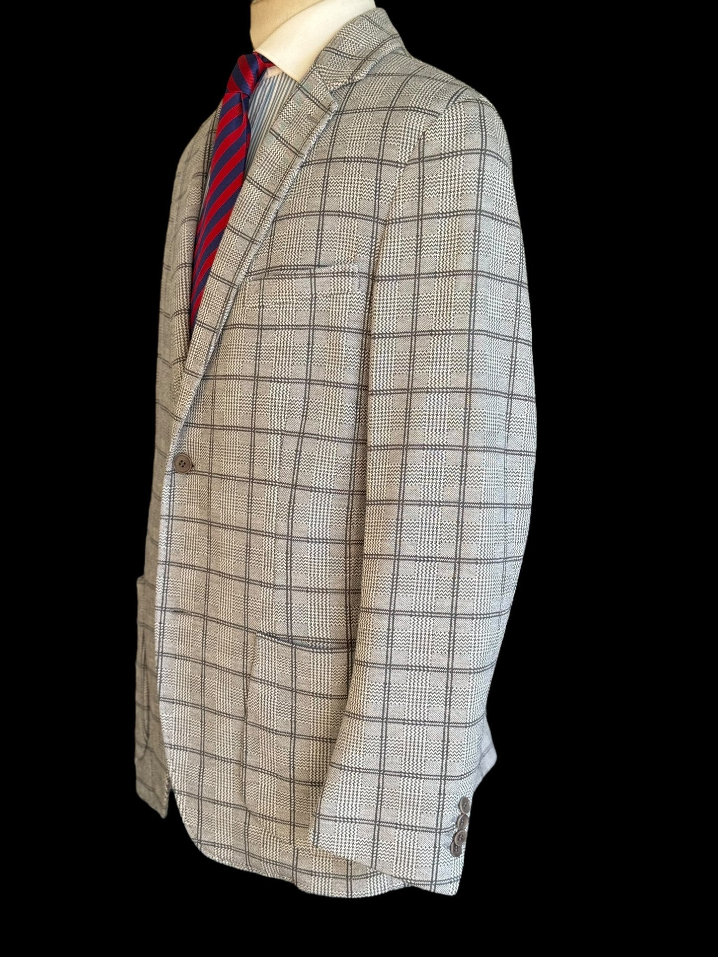 Men’s Brioni Jersey Cotton Silk Sportcoat XXL Slim Fit Glen Plaid Check RRP £5k