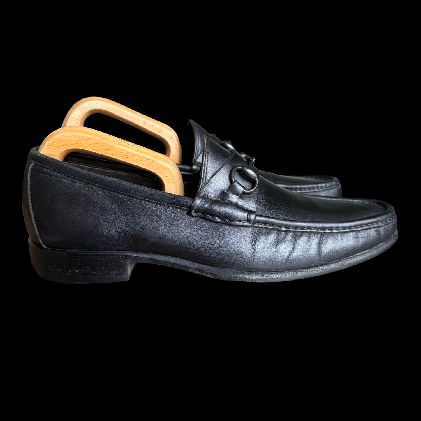 Men’s Gucci Horsebit Loafers Black Leather UK8 EU42 E
