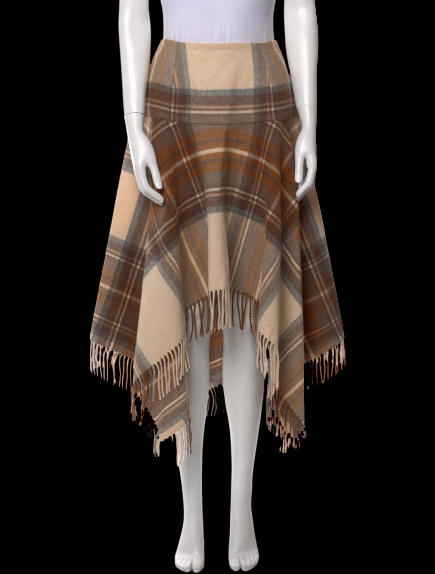 BNWT Alexander Mcqueen Tartan Fringed Skirt IT42 Runway 2005 RARE
