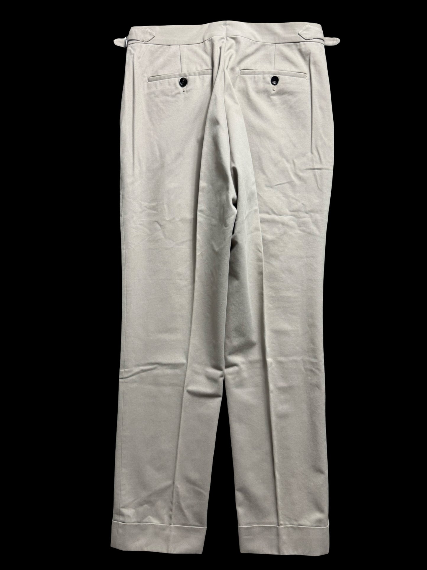 Natalino Sand Brushed Cotton Pleat Front Trousers W30S RRP £150