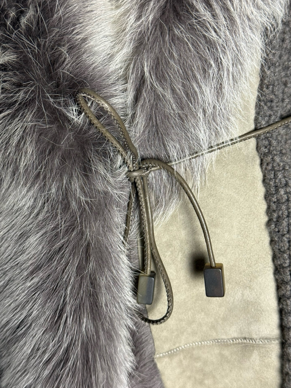 Fabiana Fillippi Wool Cashmere Cape Coat Fur Collar Size UK12 IT44 Luxury