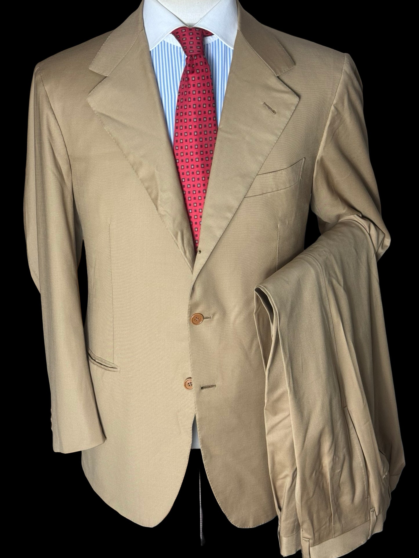 Bespoke Tommy Giulio Caraceni Tan Brown Suit 41S/ W34” 2 Roll 3
