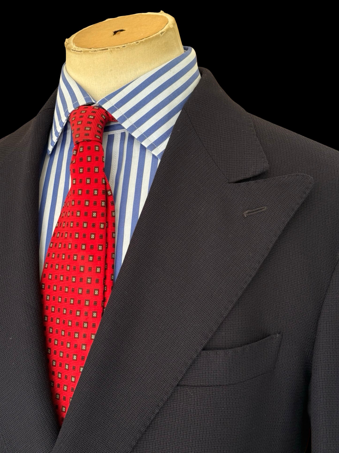 Natalino Double Breasted Navy Mock Leno Wool Hopsack Sport Jacket 44R RRP £545