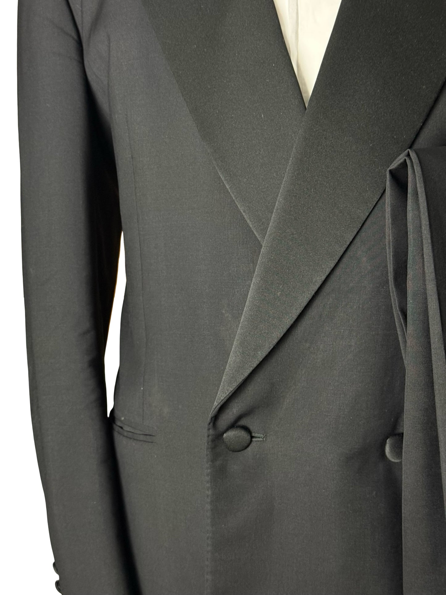 Vintage Canali Double Breasted Dinner Suit 42L / W36L Wool & Mohair Pleat Front