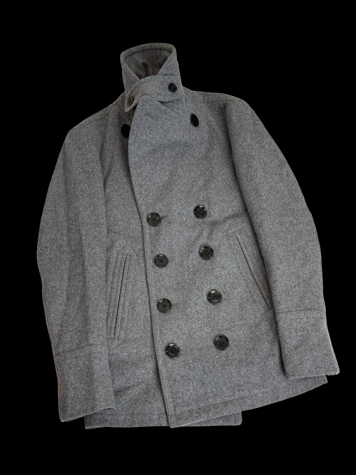 Men’s Burberry Brit Double Breasted Grey Peacoat Size XS RRP £1790