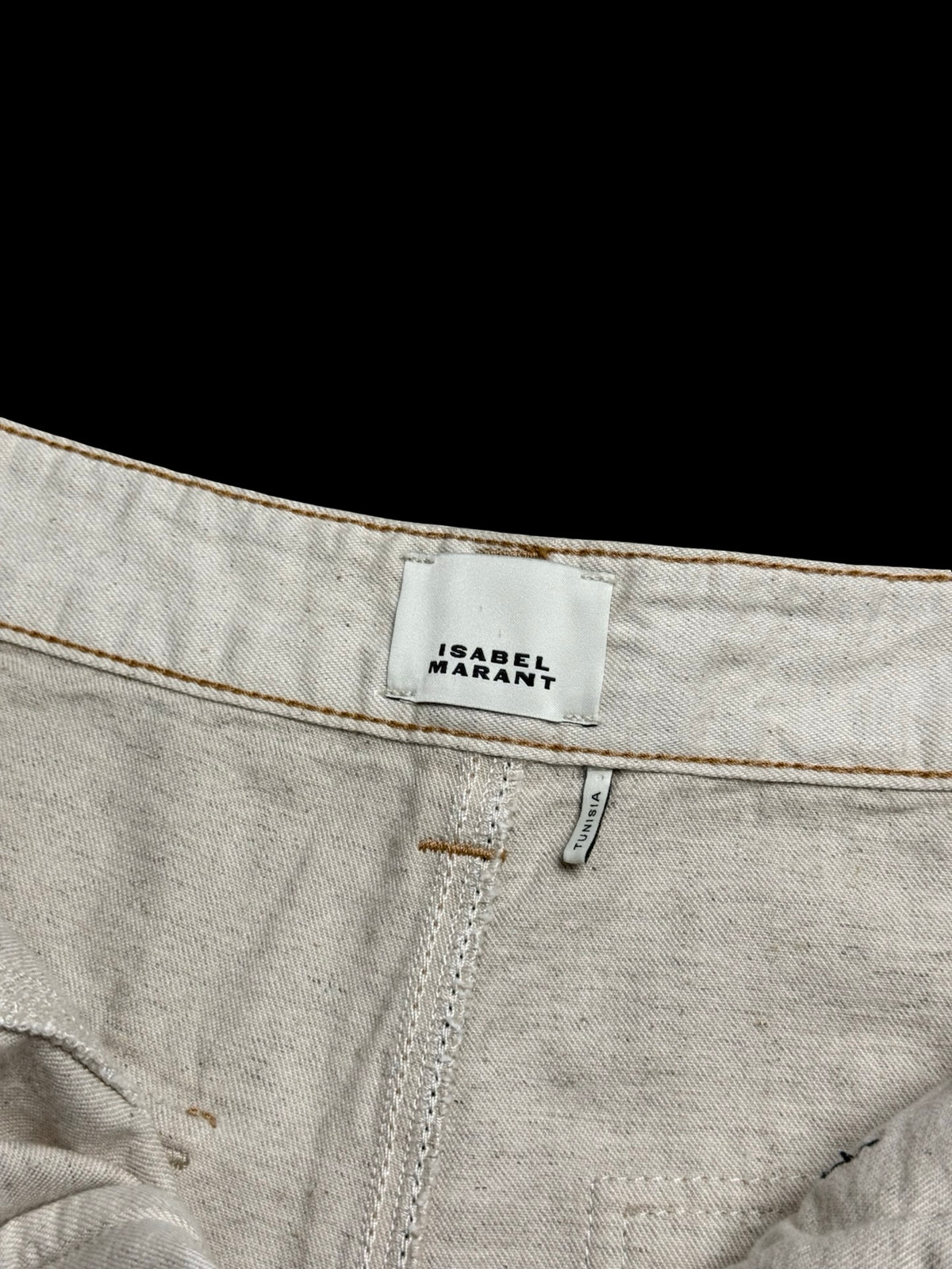 Isabel Marant Paciane Trousers Size 40 UK12 Beige Cotton & Hemp Cargo Trousers