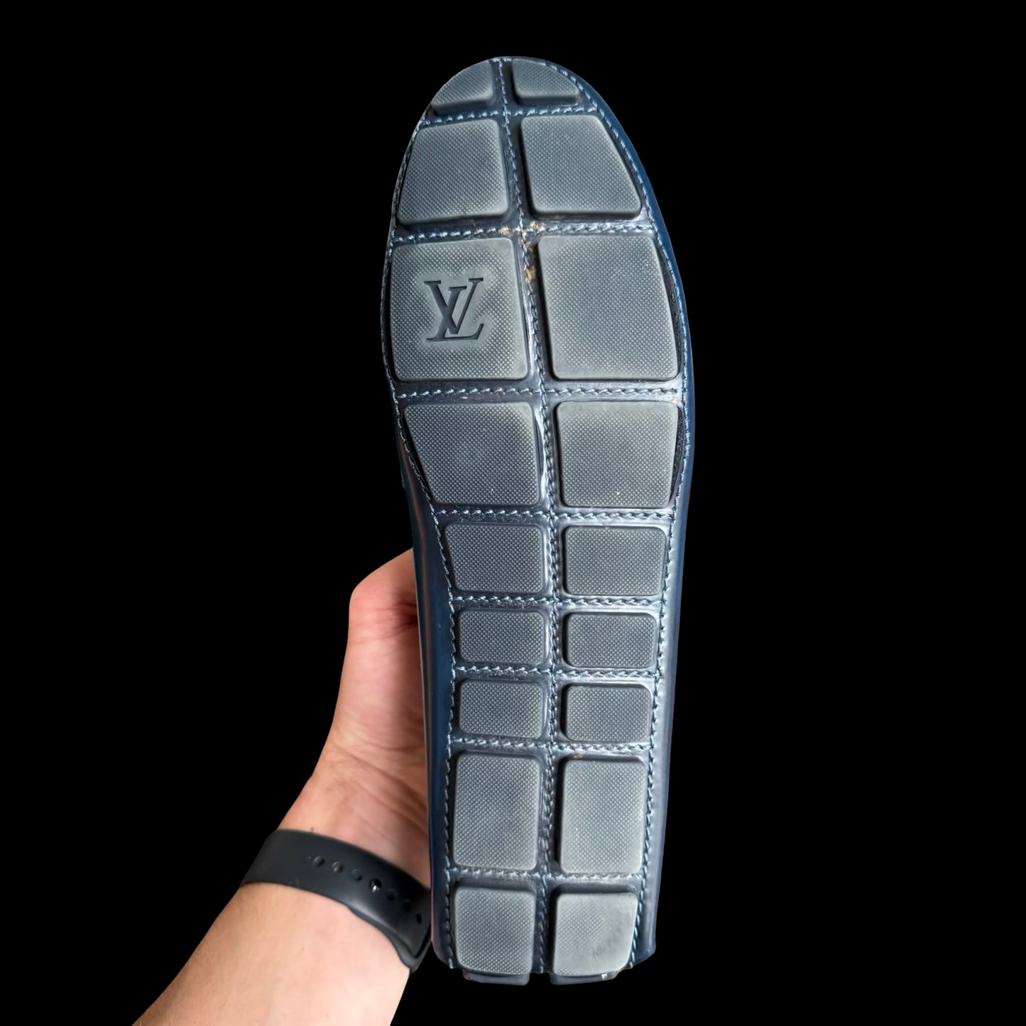 Mens Louis Vuitton Monte Carlo Blue Leather Driving Shoes Loafers UK 8 US 9